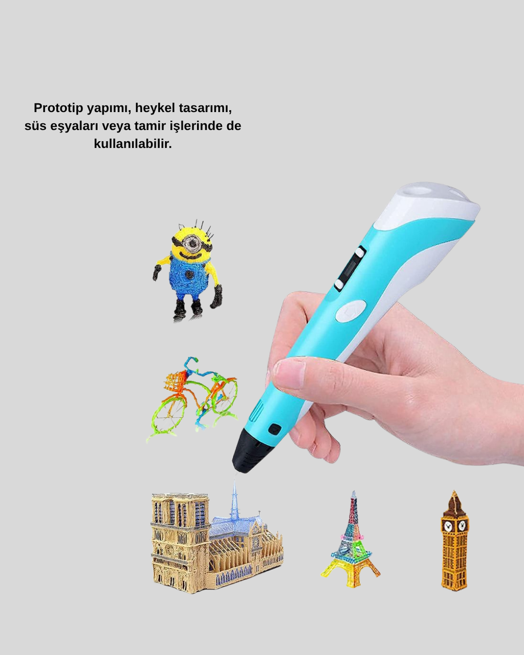 3D Kalem Ergonomik ve 1.75 mm Filament Destekli FDM Yazıcı Kalemi