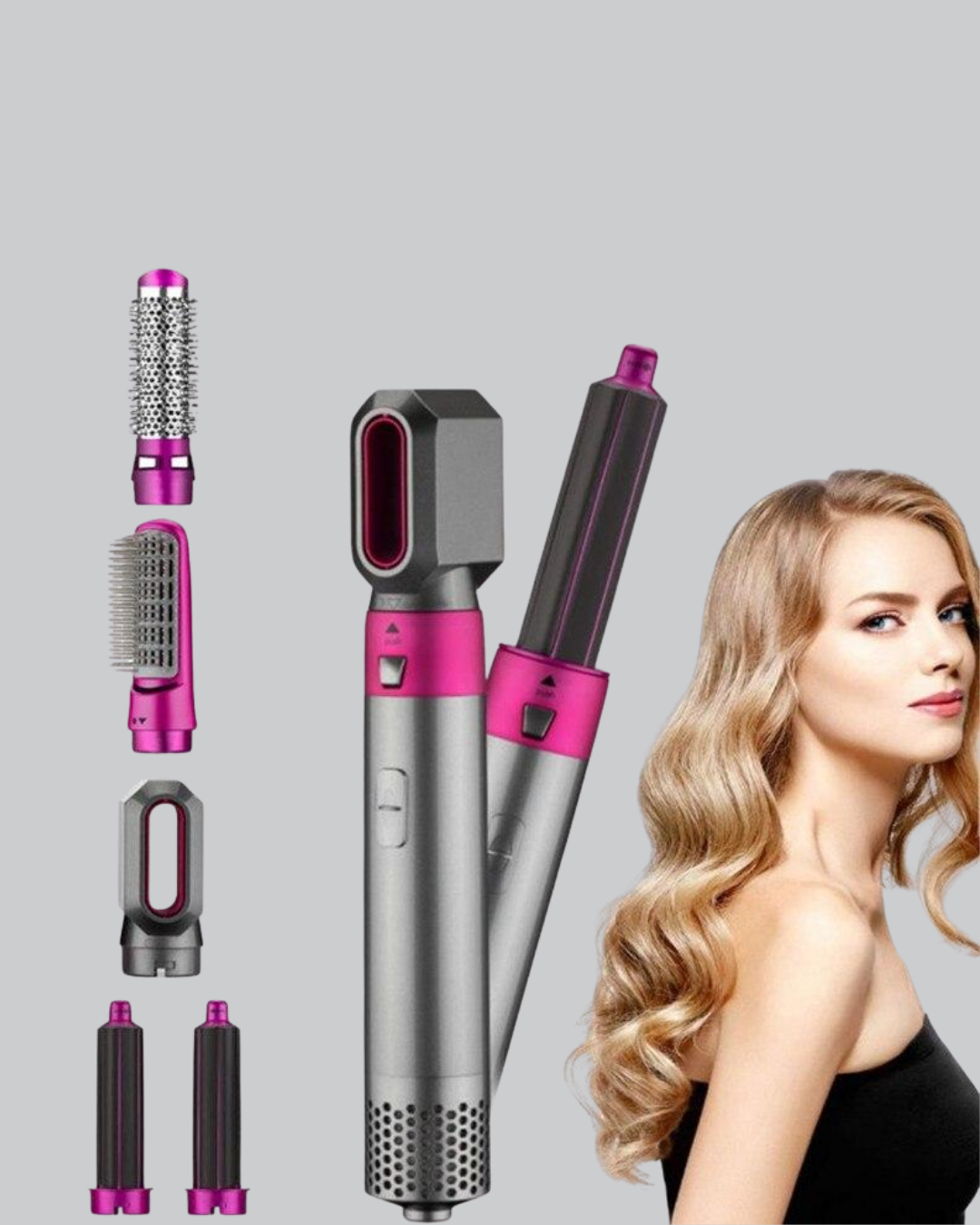 5’i 1 Arada Saç Şekillendirme Seti Negatif İyon Teknolojili ve Hızlı Kurutmalı