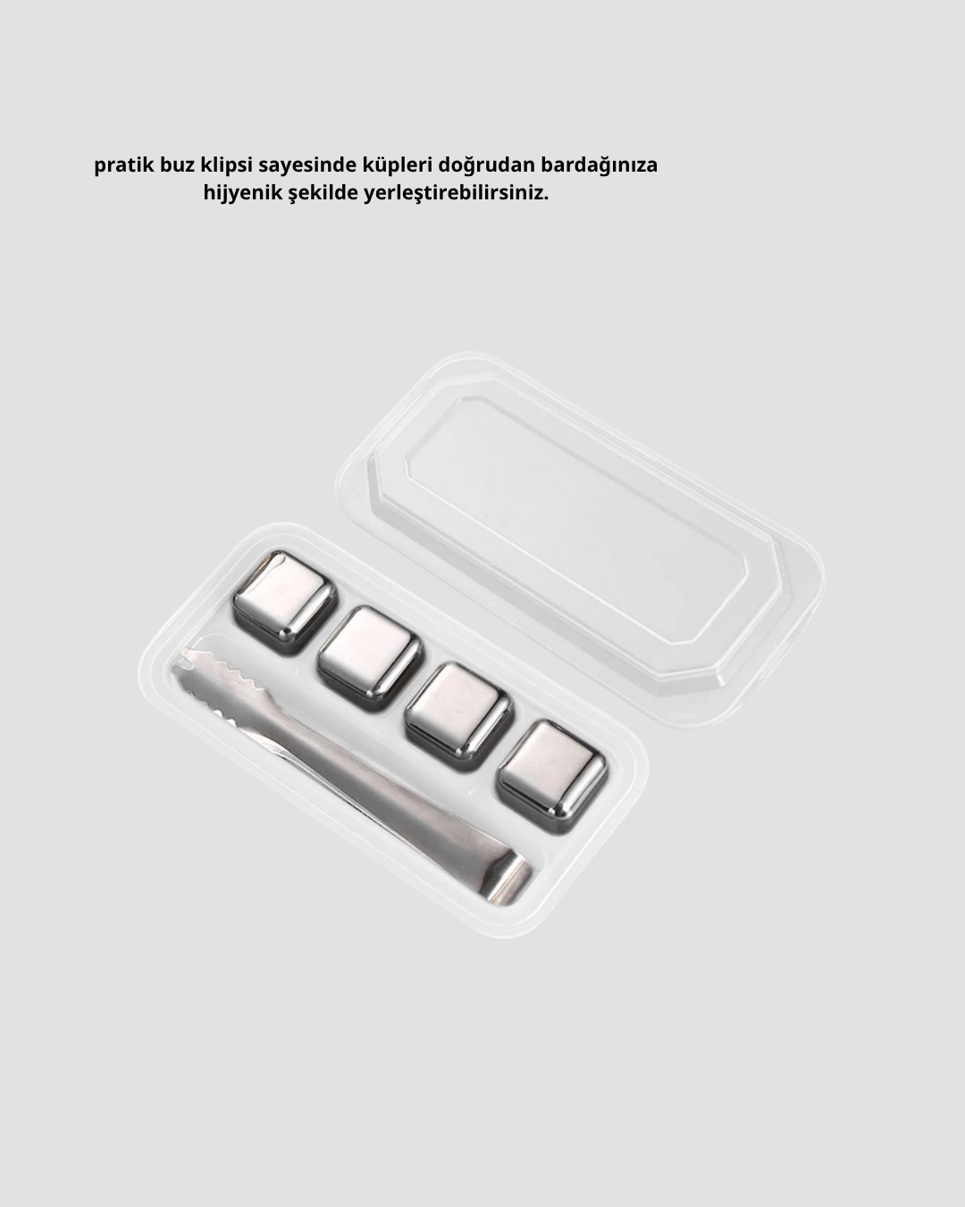 304 Paslanmaz Çelik Buz Küpü Seti Sulandırmadan Soğutan Yeniden Kullanılabilir