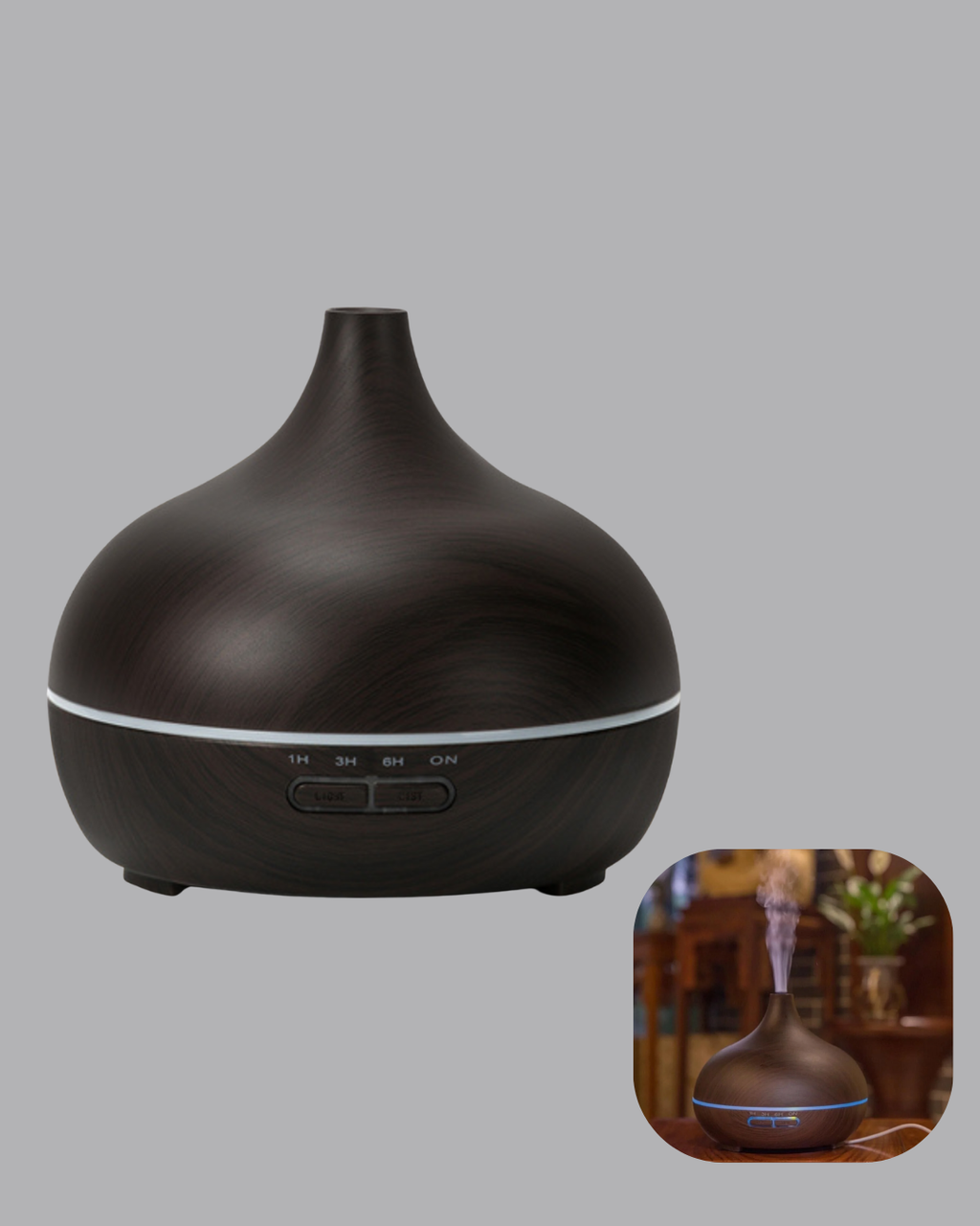 550 ml Ultrasonik Uçucu Yağ Difüzörü 7 Renk LED Işıklı ve Zaman Ayarlı