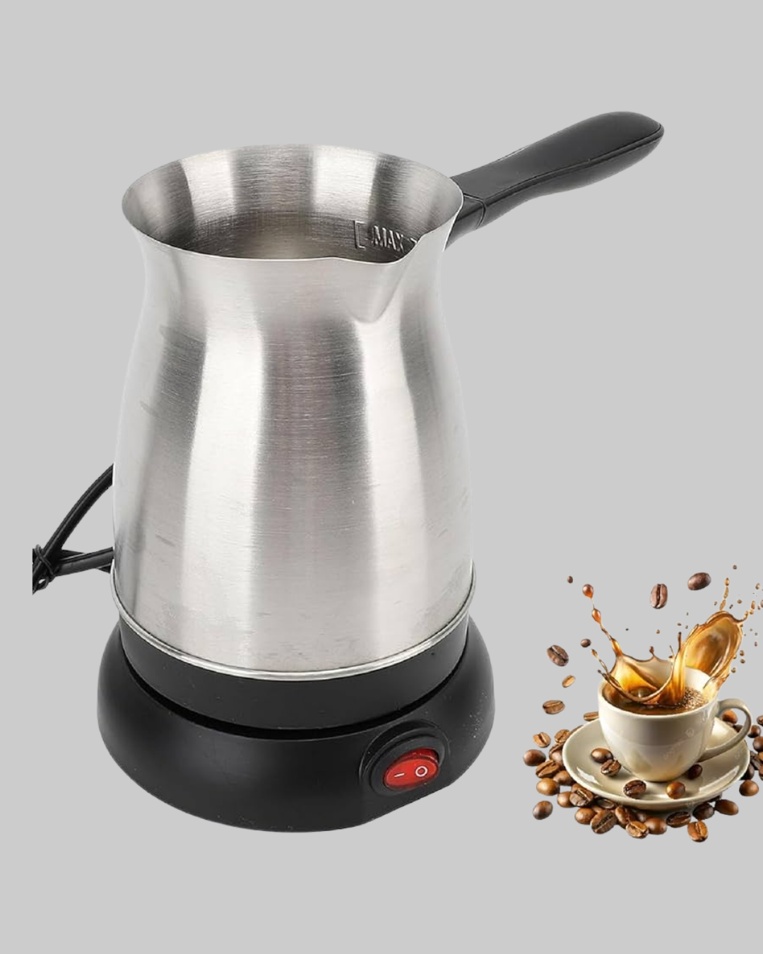 800W Paslanmaz Elektrikli Cezve Gizli Rezistans ve Ergonomik Kulp