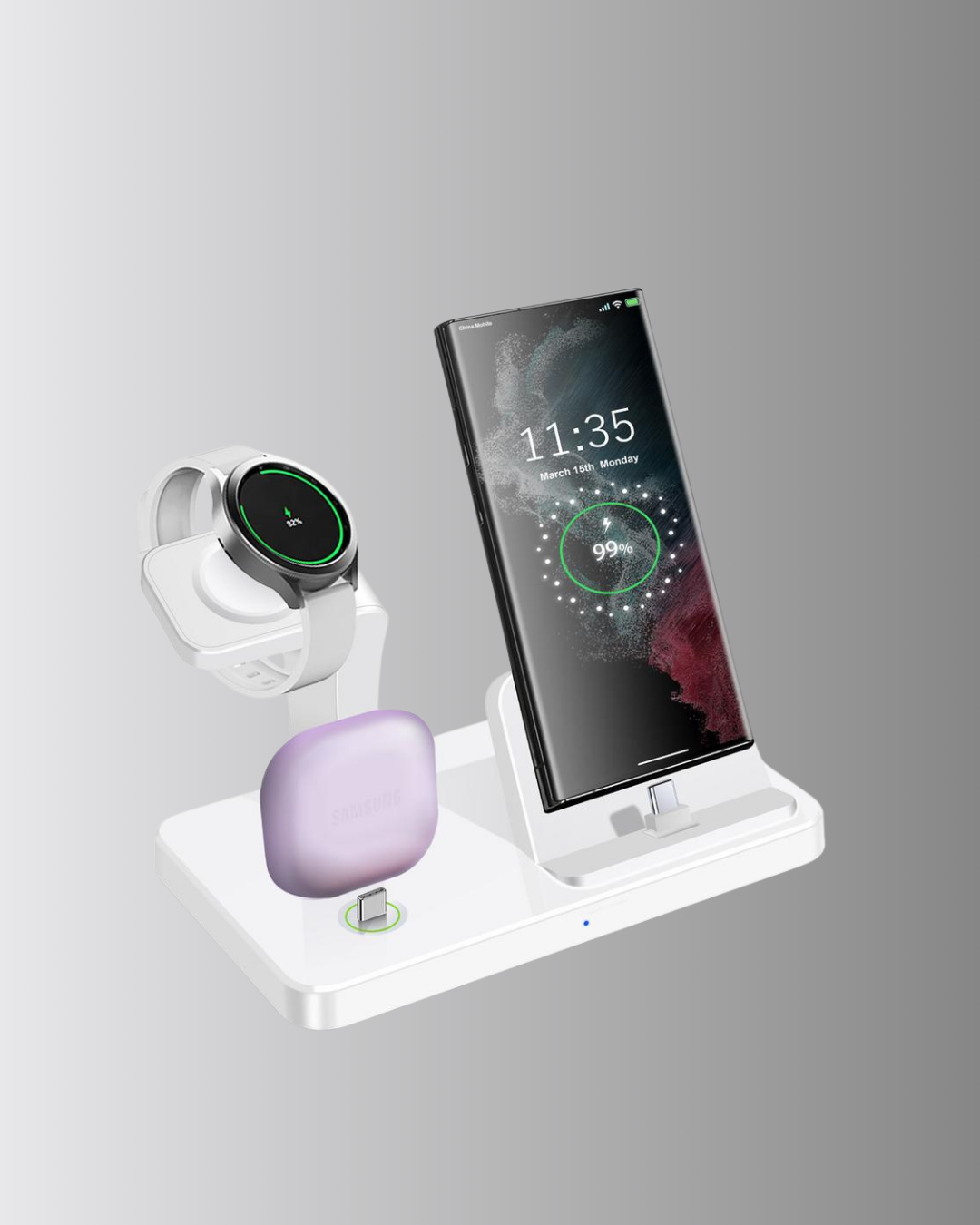 4’lü Apple Kablosuz Şarj Standı iPhone Watch ve AirPods Çoklu Şarjlı