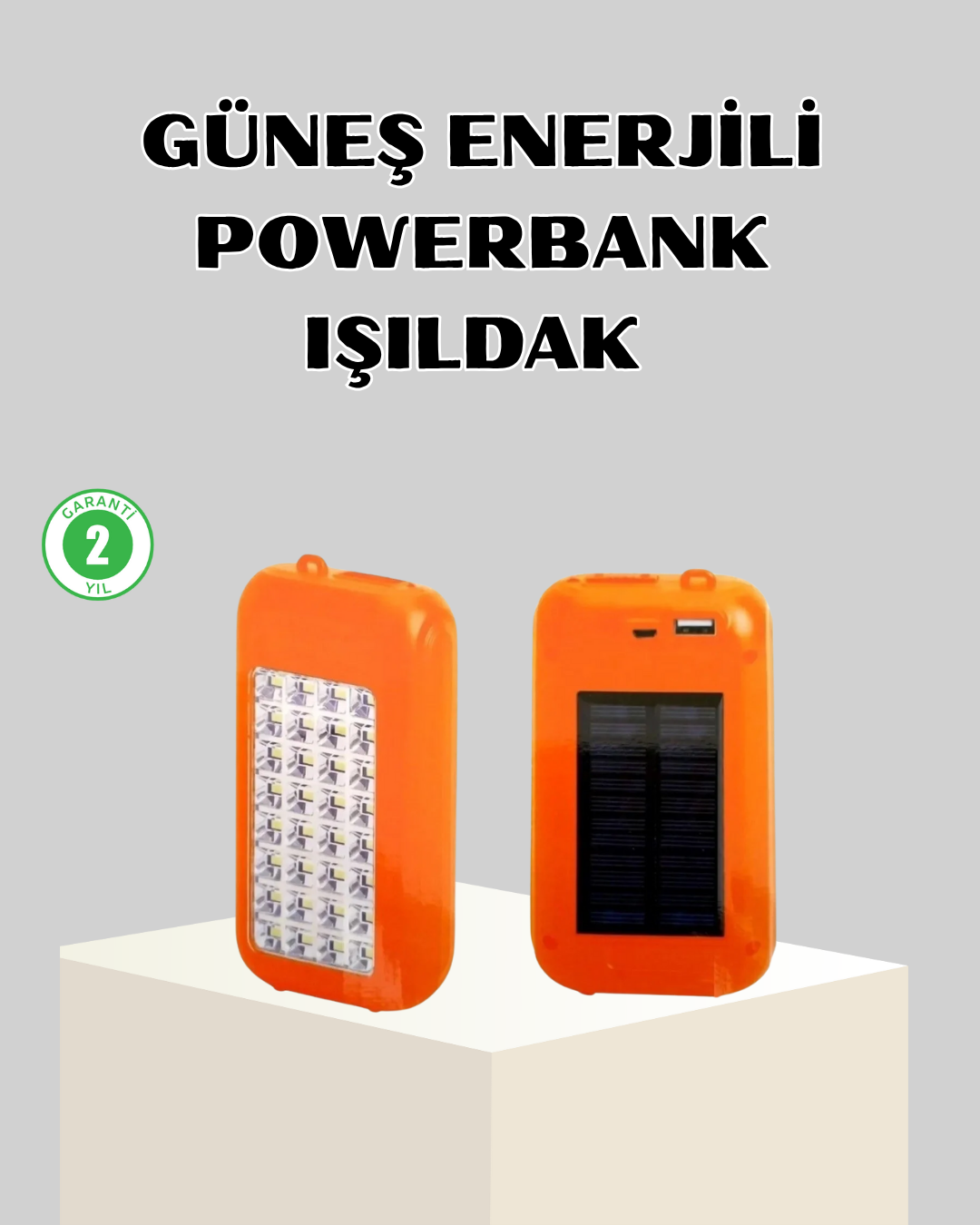 10000 mAh Güneş Enerjili Powerbank ve LED Kamp Lambası