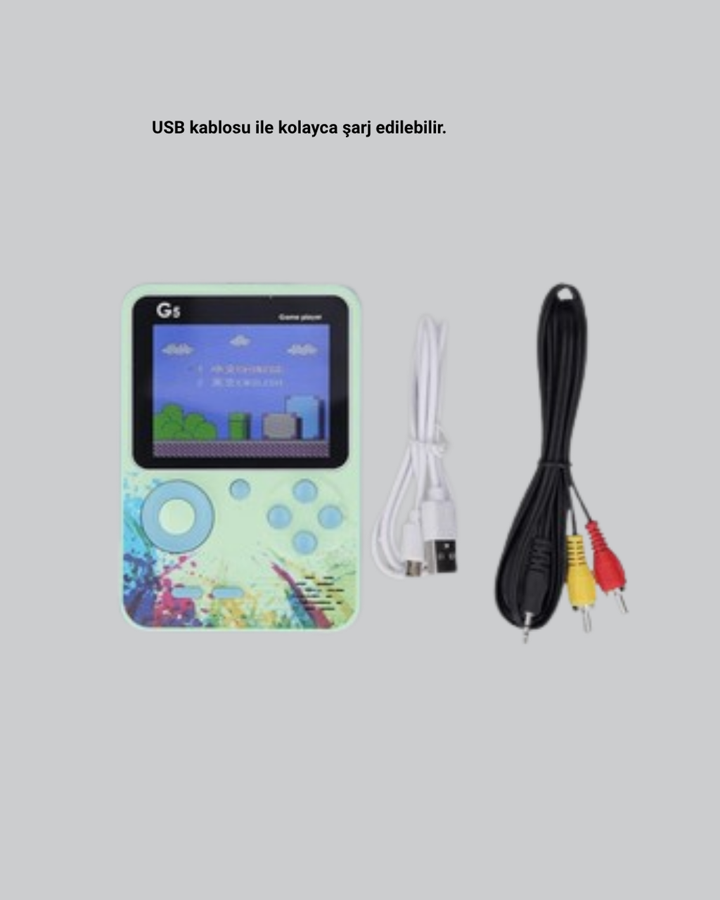 500 Oyunlu G5 Retro Mini Oyun Konsolu 3 İnç Ekran ve AV TV Desteği