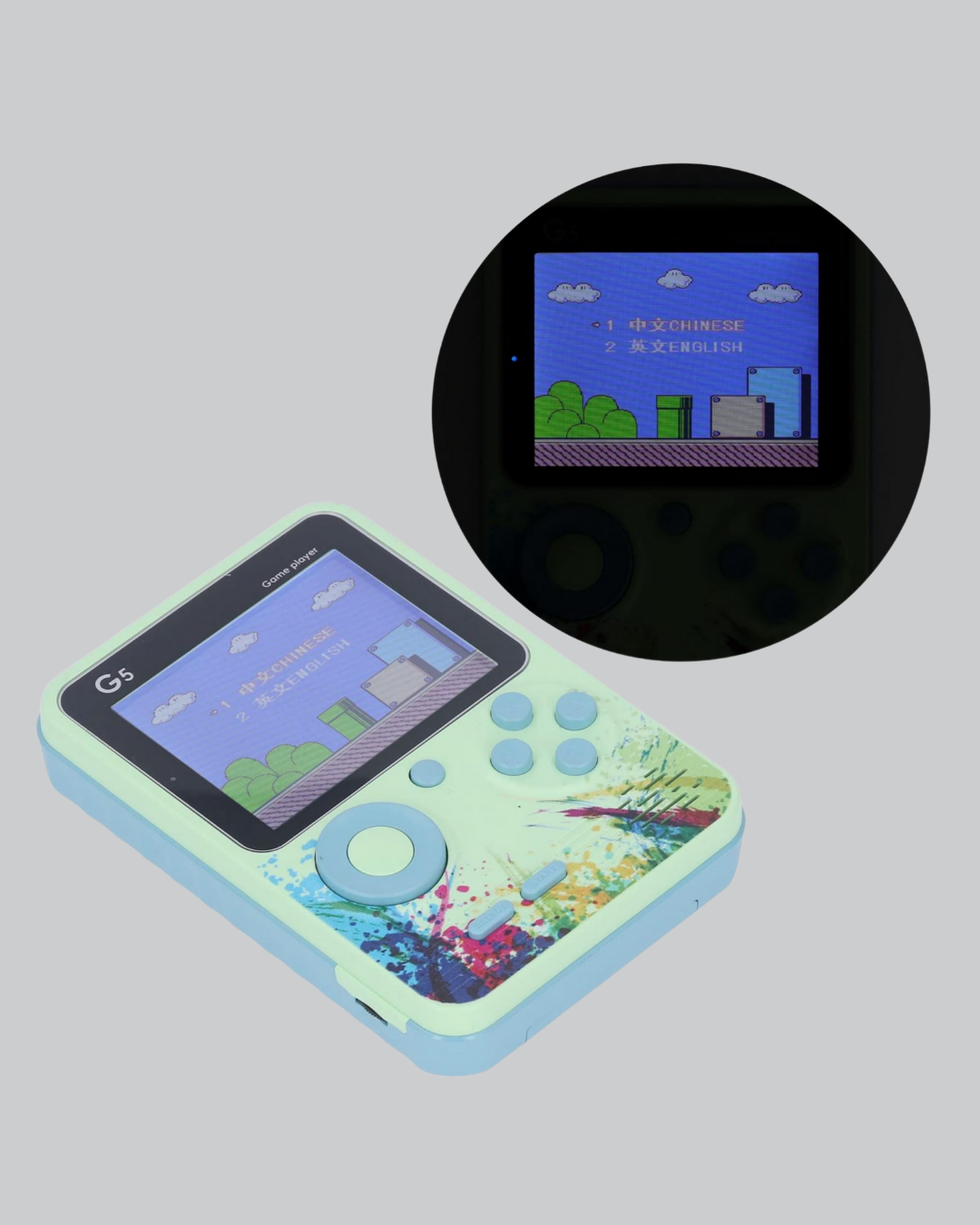 500 Oyunlu G5 Retro Mini Oyun Konsolu 3 İnç Ekran ve AV TV Desteği