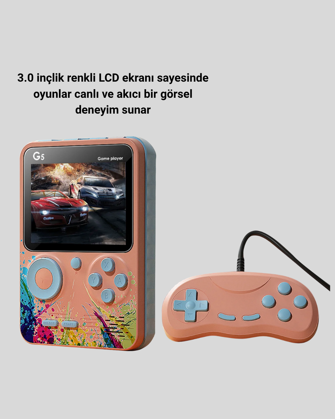 500 Klasik Oyunlu Retro Oyun Konsolu Taşınabilir ve TV Bağlantılı