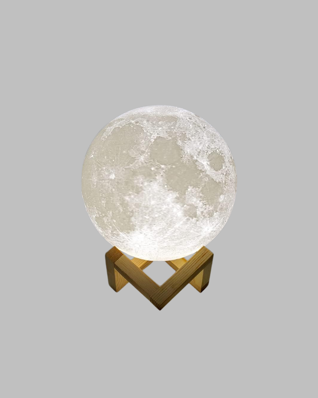 16 Renkli 3D Baskılı Ay Lambası Ahşap Standlı ve Uzaktan Kumandalı