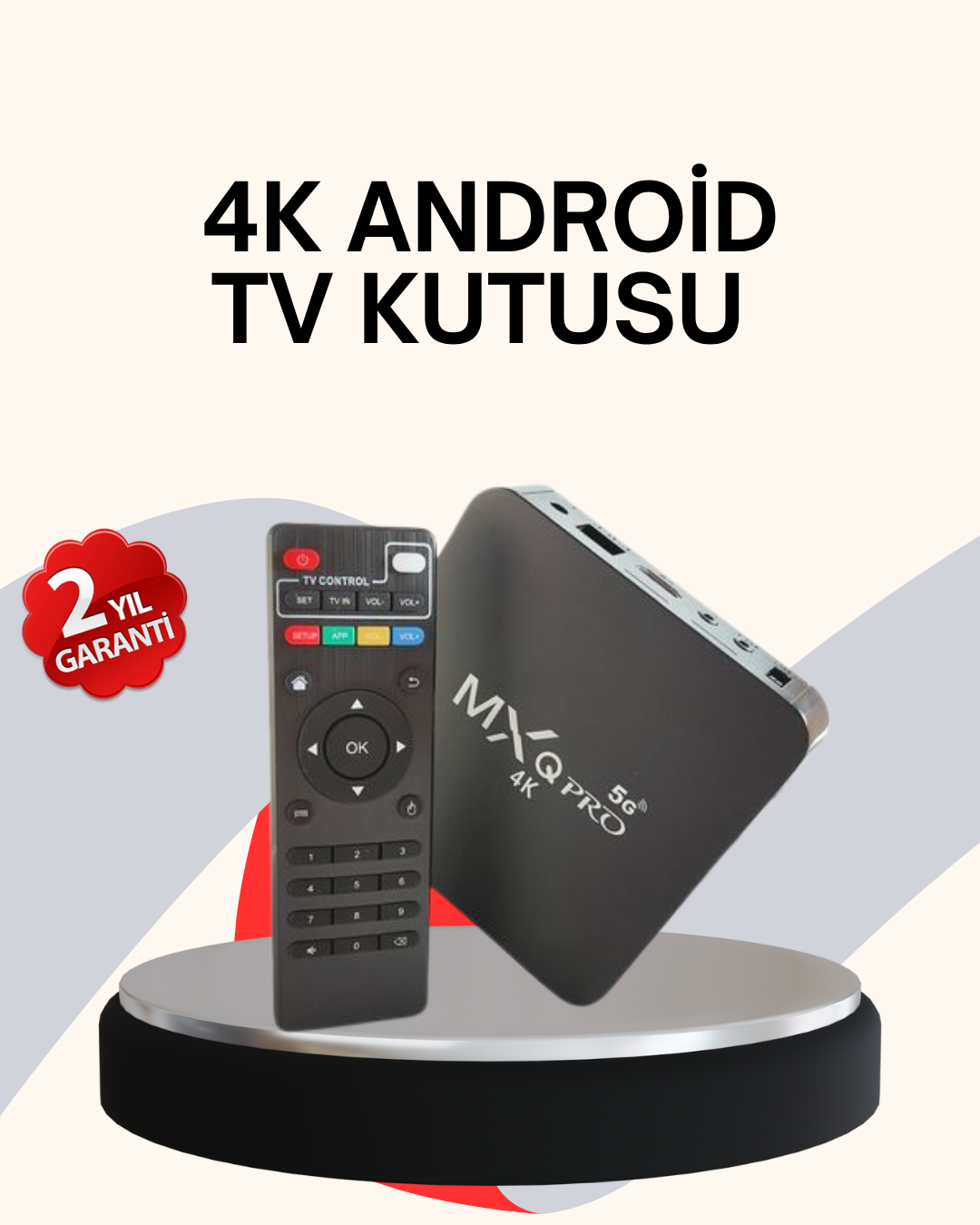4K Android TV Box – Akıllı Medya Oynatıcı 2GB RAM 16GB Hafıza Wi-Fi Destekli