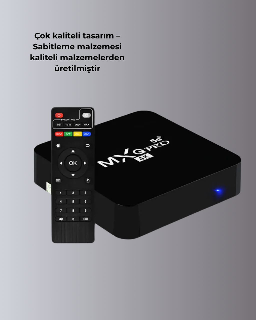 4K Android TV Box – Akıllı Medya Oynatıcı 2GB RAM 16GB Hafıza Wi-Fi Destekli