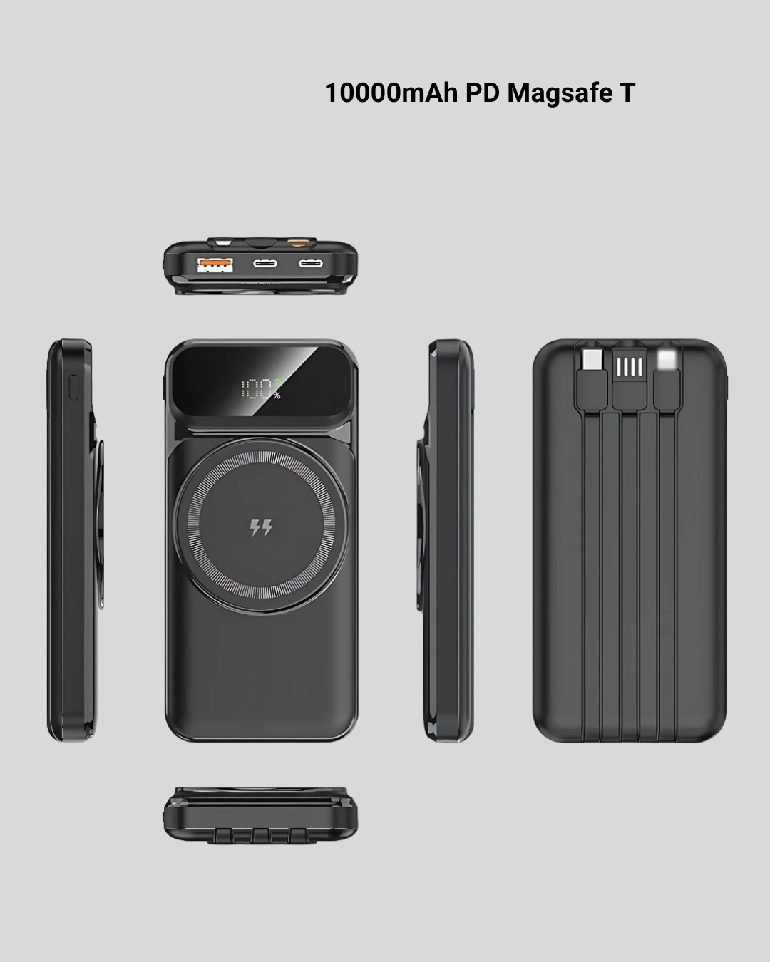 15W Kablosuz Hızlı Şarjlı 10000 mAh Powerbank – Taşınabilir LED Göstergeli