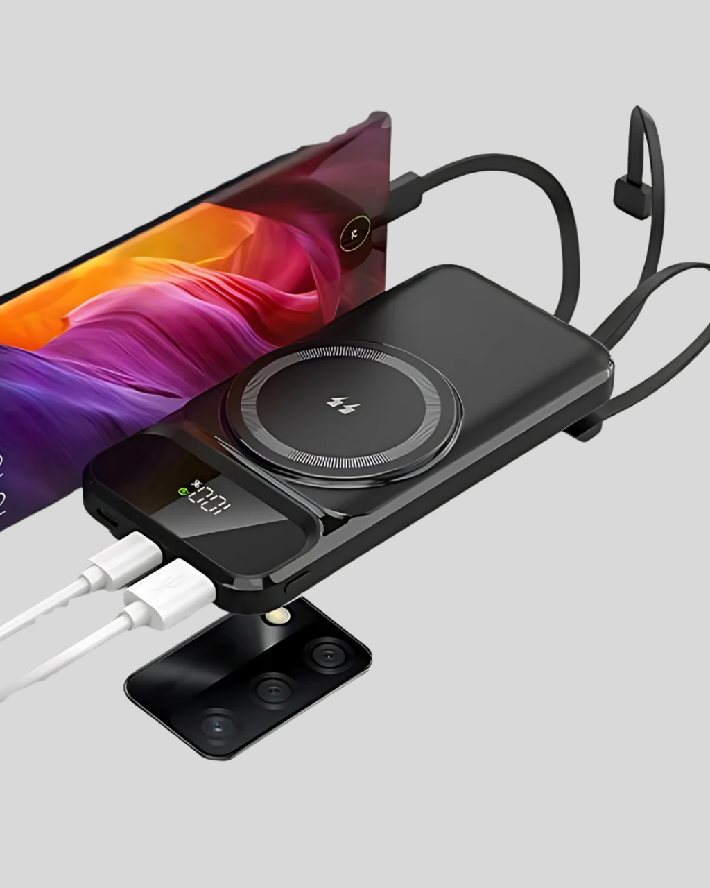 15W Kablosuz Hızlı Şarjlı 10000 mAh Powerbank – Taşınabilir LED Göstergeli