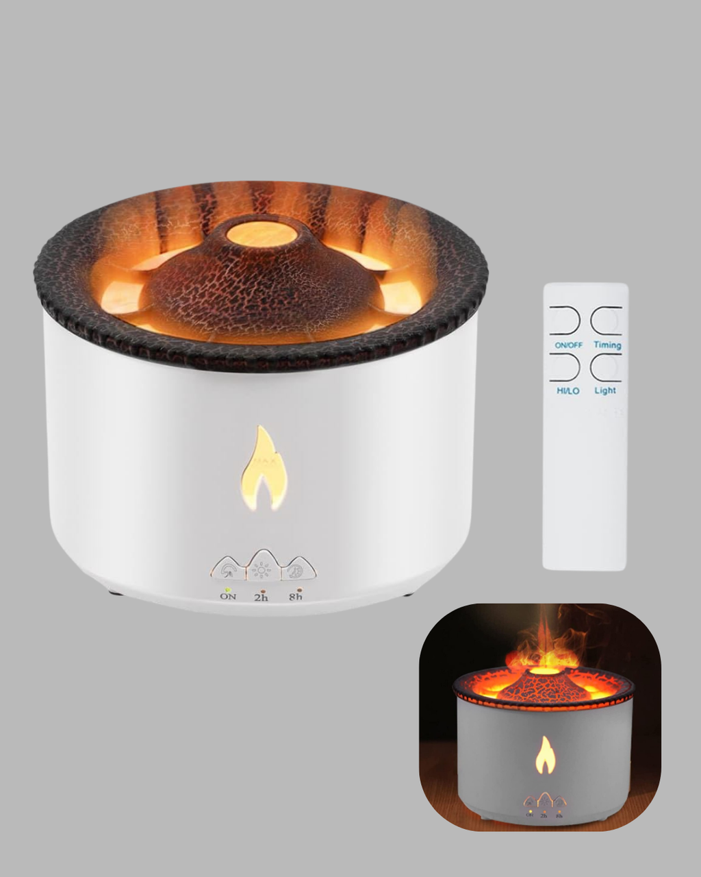 3D Alev Işıklı Aromaterapi Makinesi – 360 ml Su Kapasiteli Sessiz Difüzör