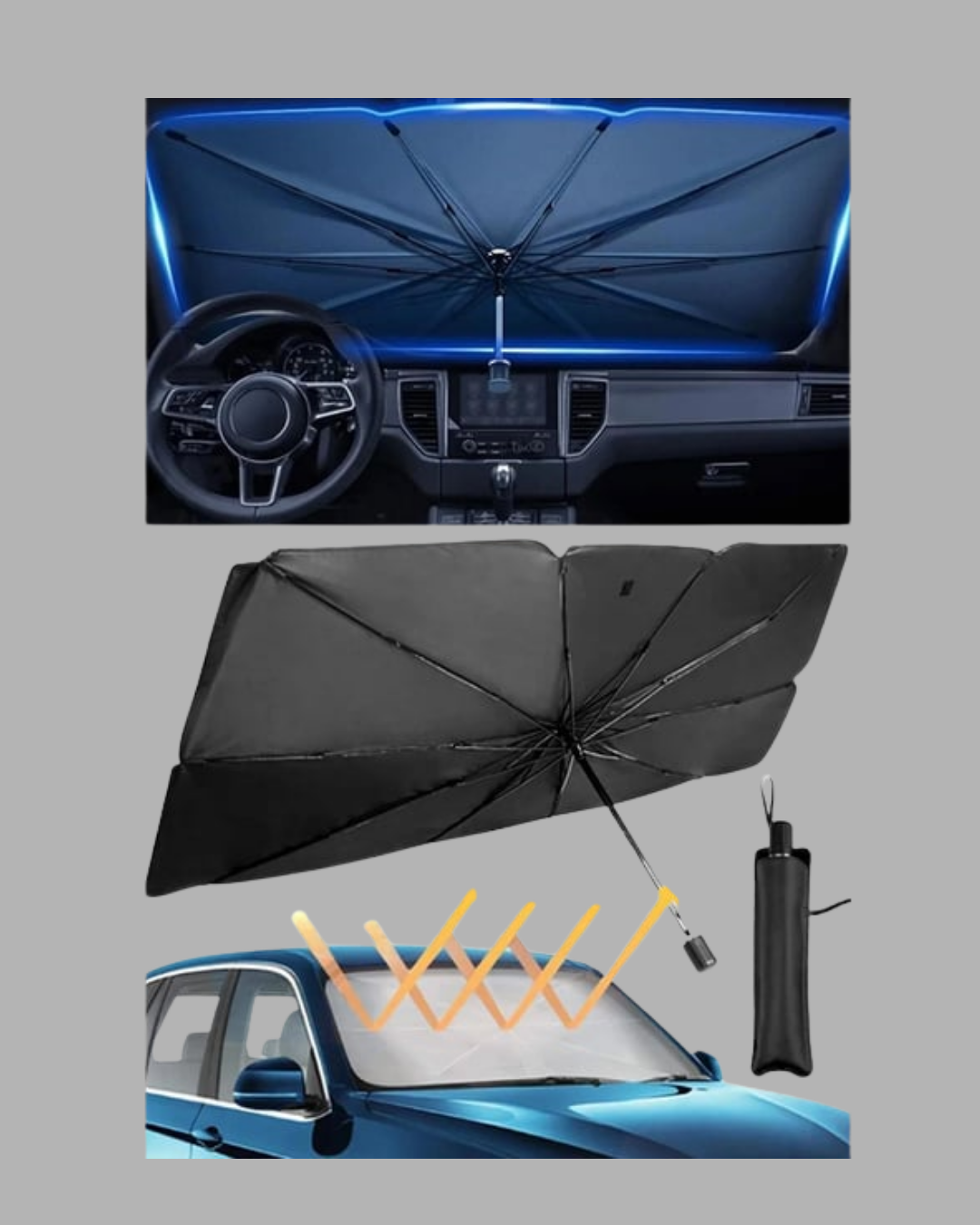 360° Ayarlanabilir Ön Cam Güneşliği – Pratik Kullanım ve Dayanıklı Yapı