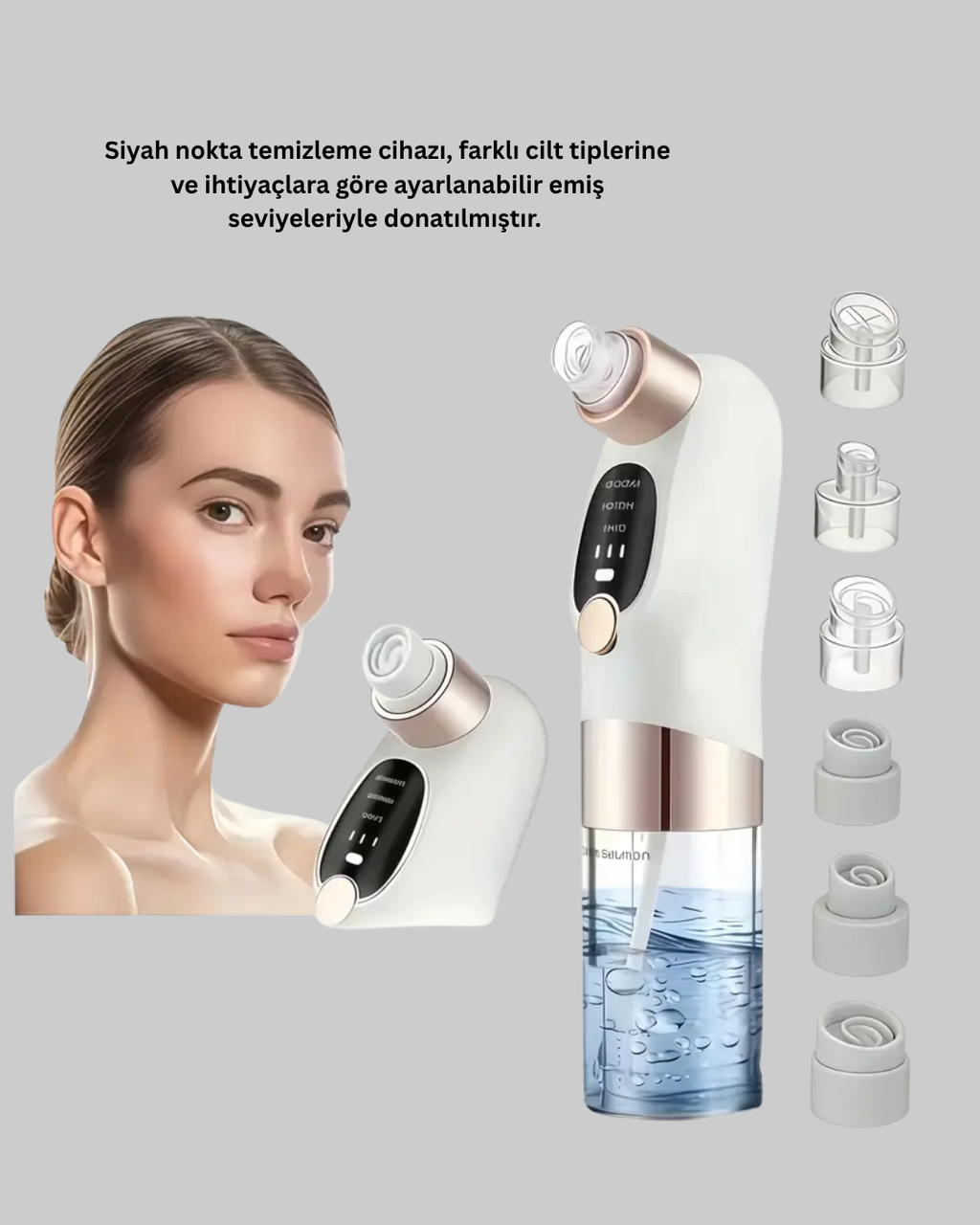 3 Kademeli Vakumlu Gözenek Temizleme Cihazı – Cilt Yenileyici Masaj ve Derin Temizlik