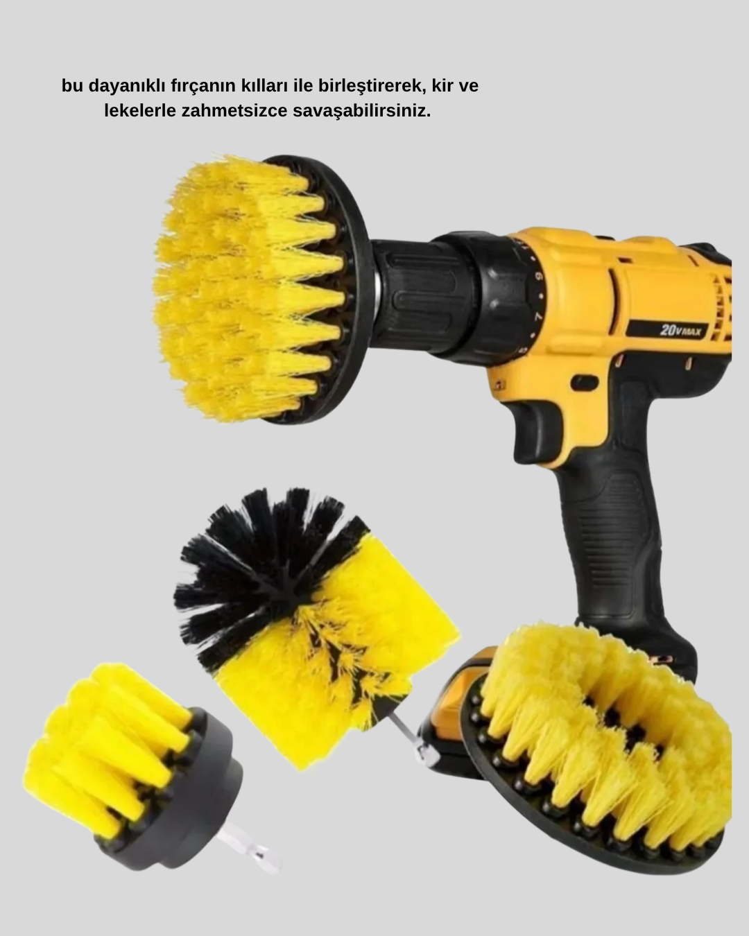 3’lü Matkap Temizlik Fırçası Seti – Banyo Mutfak ve Araç Jantı İçin Etkili