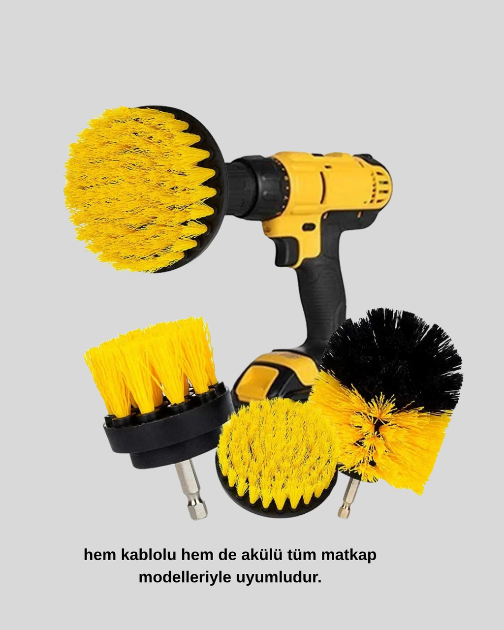 3’lü Matkap Ucu Fırça Seti – Derinlemesine Temizlik Tüm Yüzeylerle Uyumlu
