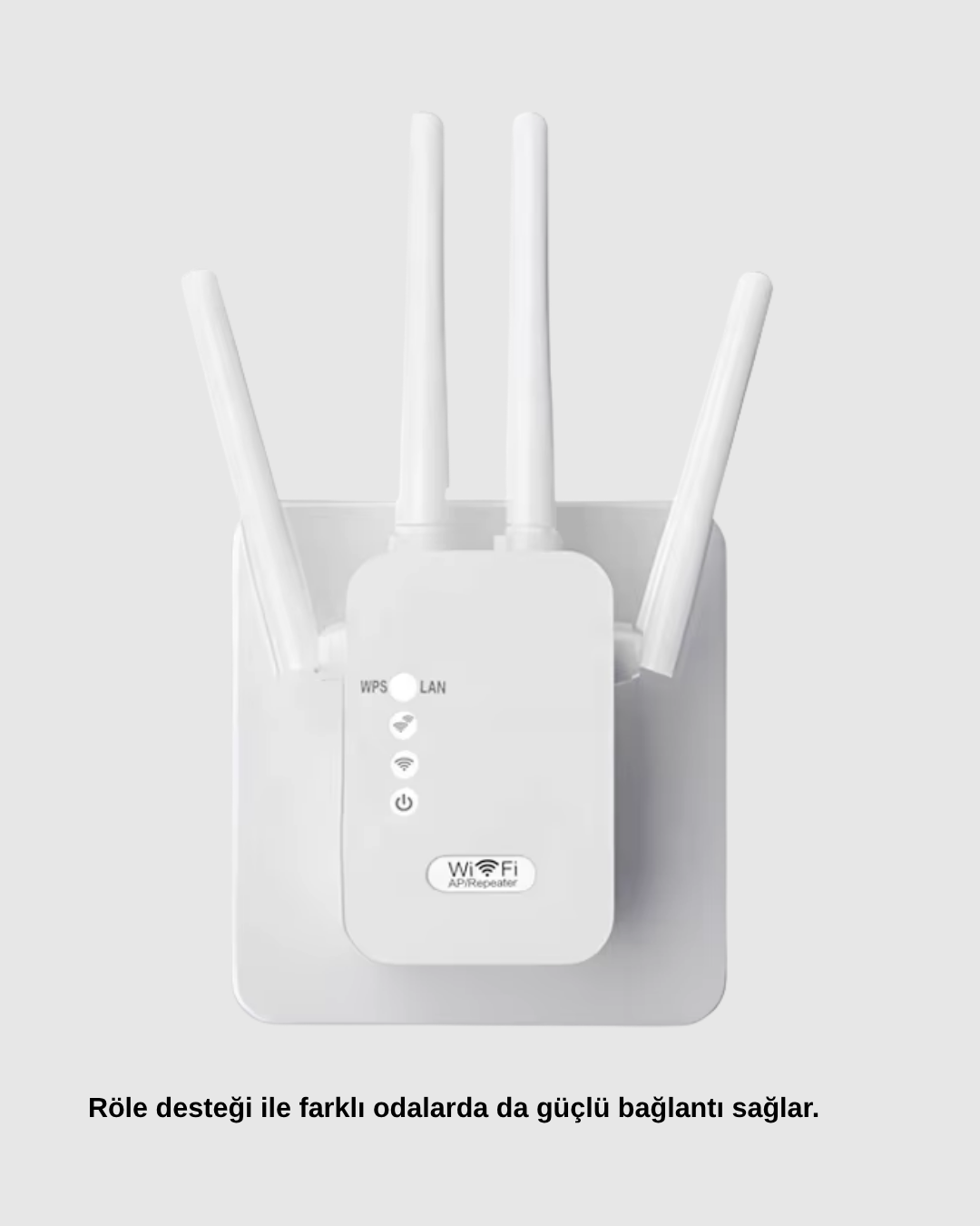 300Mbps WiFi Menzil Genişletici 4 Antenli WPA3 Güvenlikli Priz Tipi Repeater