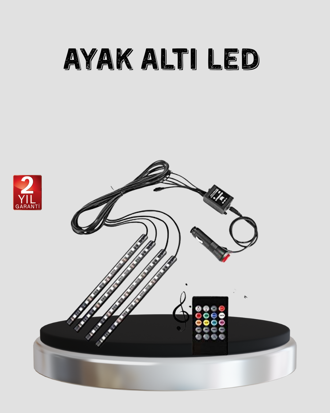 48 LED Araç İçi RGB Şerit Aydınlatma Müzik Senkron USB Kumandalı Set