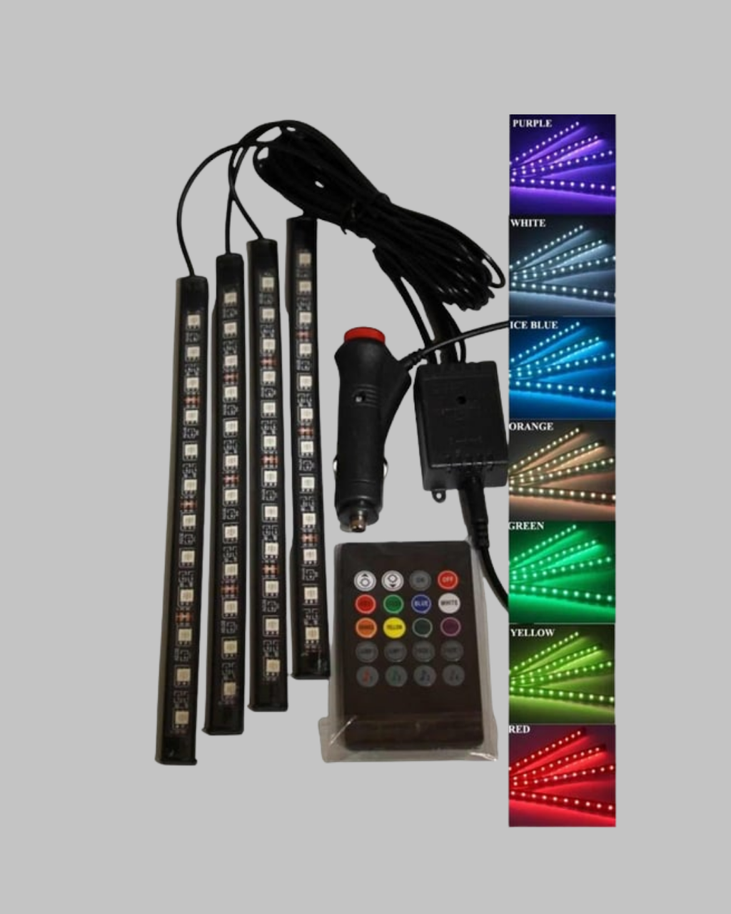 48 LED Araç İçi RGB Şerit Aydınlatma Müzik Senkron USB Kumandalı Set