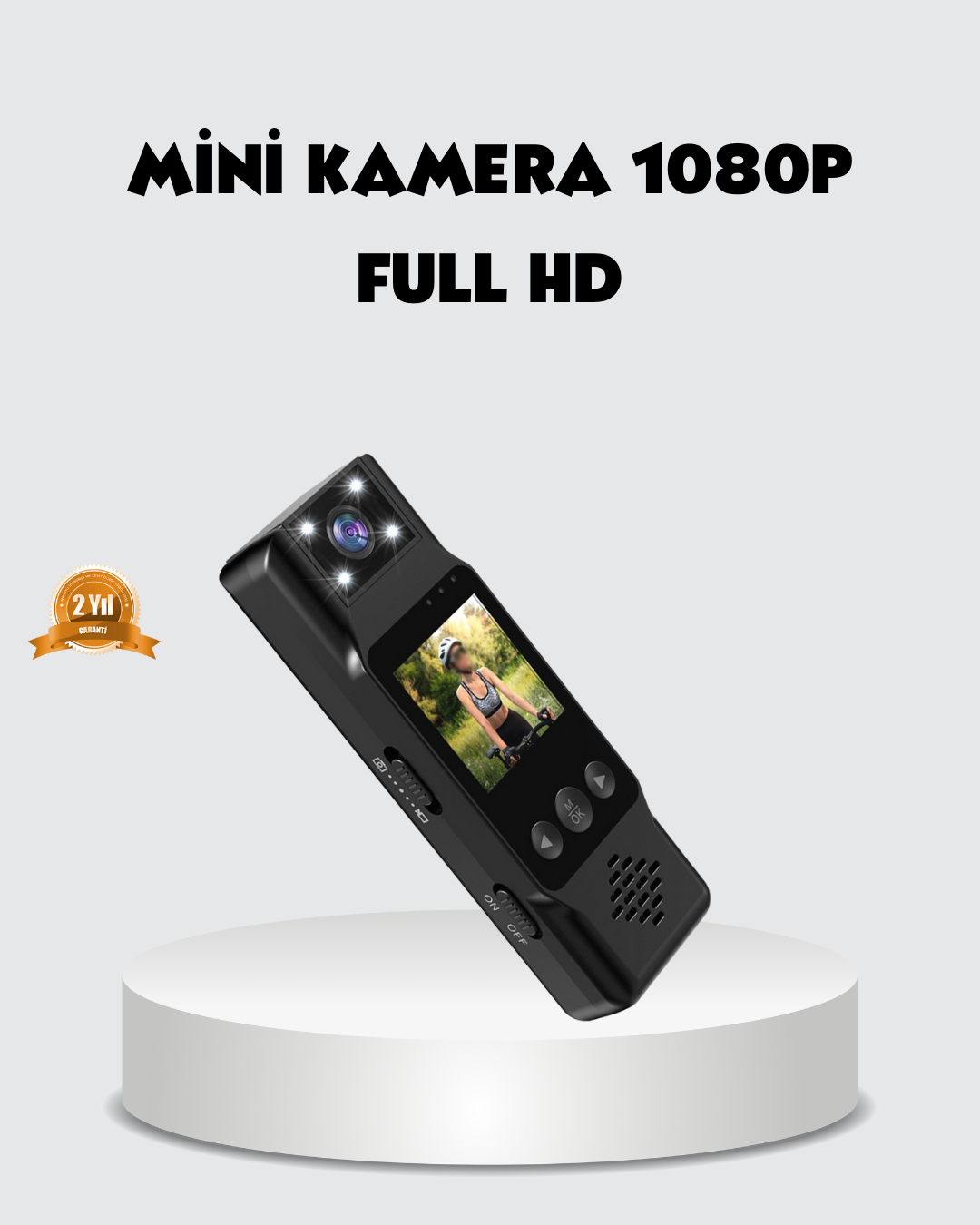 180 Derece Dönebilen Mini Kamera Full HD TFT Ekran Hareket Sensörlü