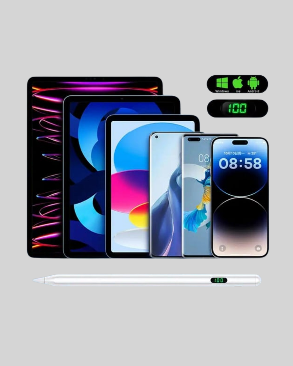 1.5mm Hassas Uçlu iPad Kalemi Şarjlı Type-C Ultra Hassas Stylus Pen