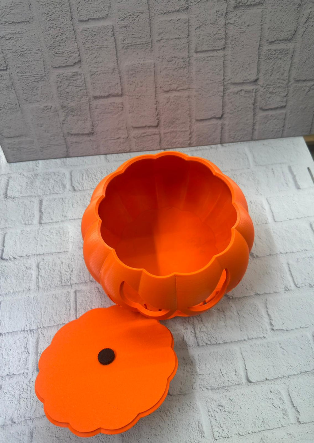 21 cm Kapaklı Balkabağı Kutu Konsept Dekor Şeker Saklama Kabı