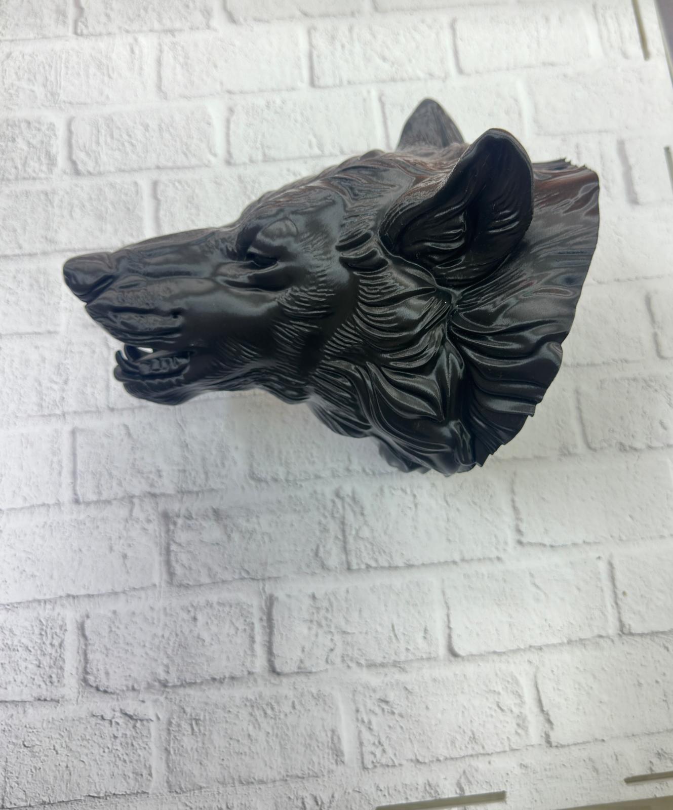 3D Siyah Ayı Başı Duvar Süsü Özel Tasarım Dekoratif Heykel 25x19 cm