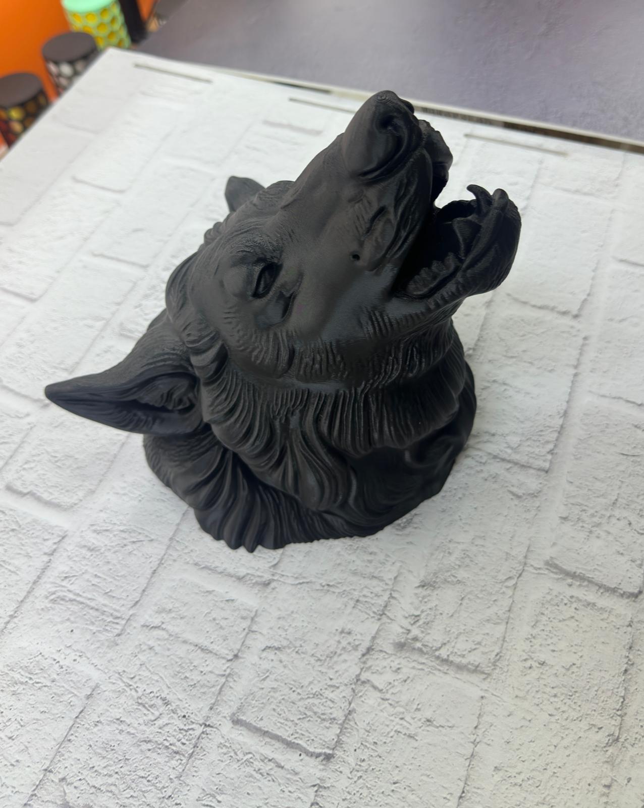 3D Siyah Ayı Başı Duvar Süsü Özel Tasarım Dekoratif Heykel 25x19 cm