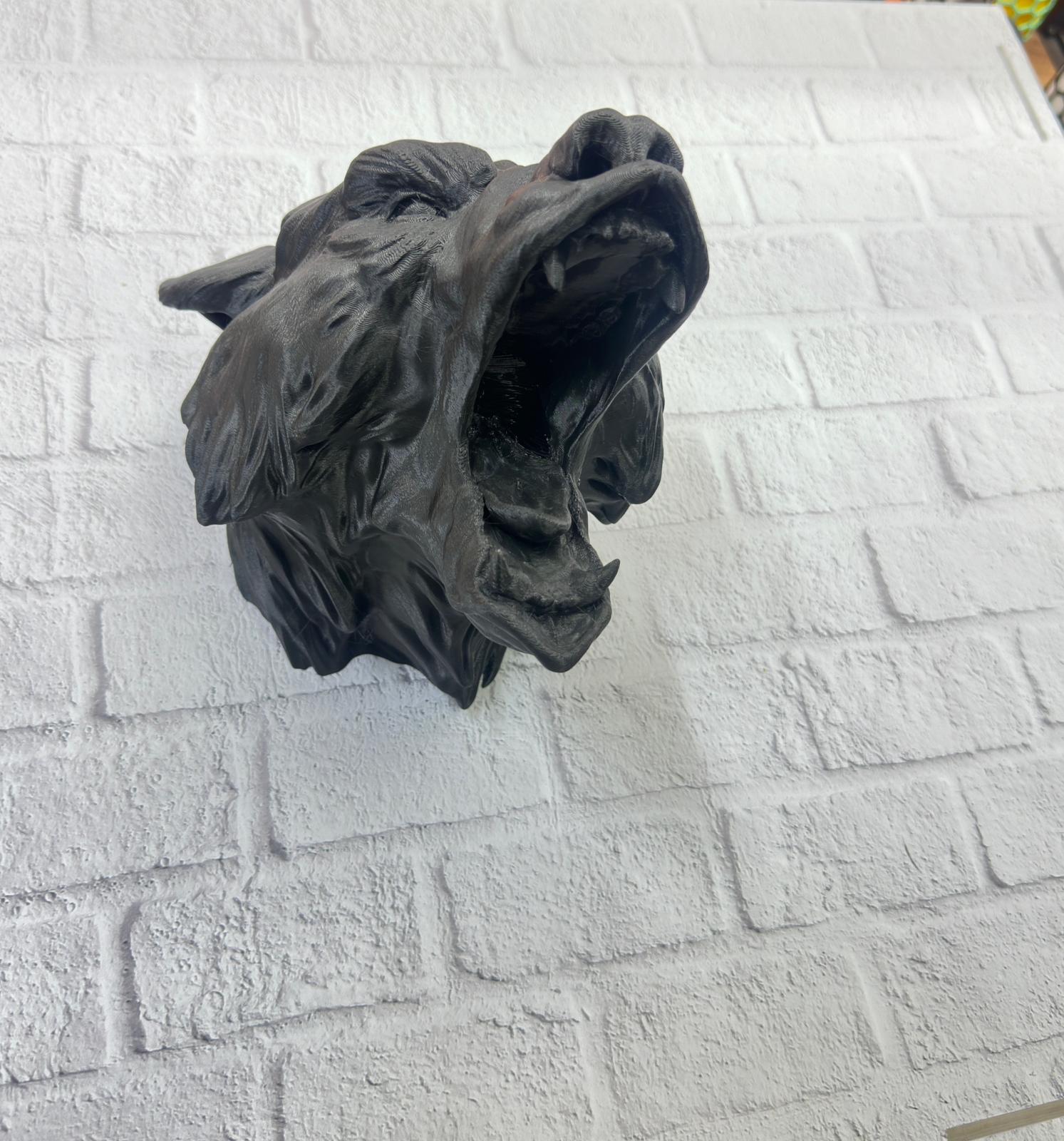 3D Siyah Ayı Başı Duvar Dekoru Modern Asılabilir Heykel 25x19 cm