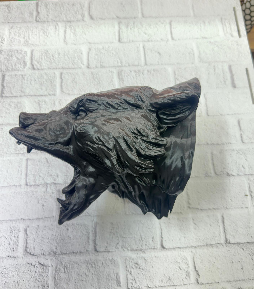 3D Siyah Ayı Başı Duvar Dekoru Modern Asılabilir Heykel 25x19 cm