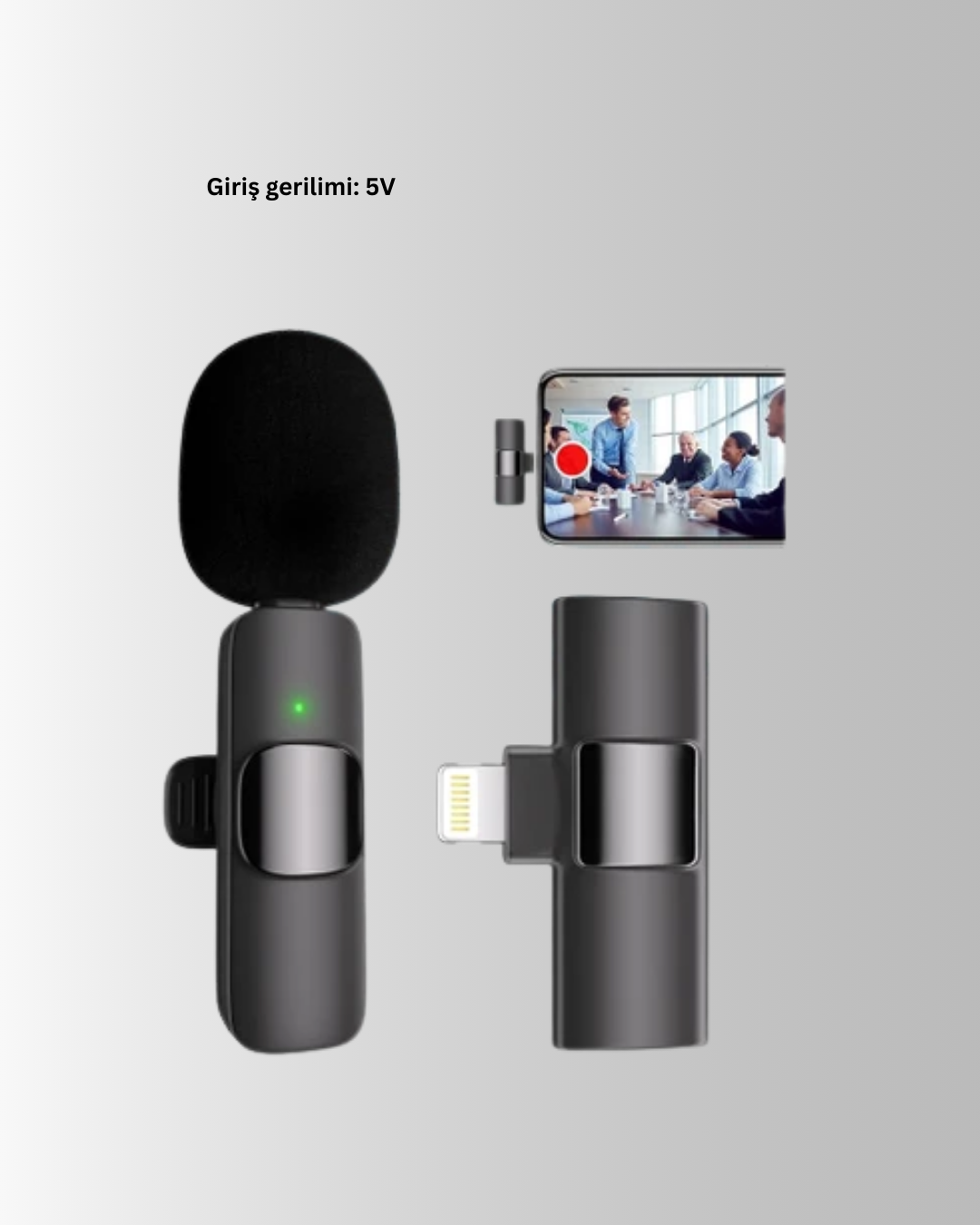 2’li Kablosuz Yaka Mikrofonu iPhone İçin Profesyonel Video Ses