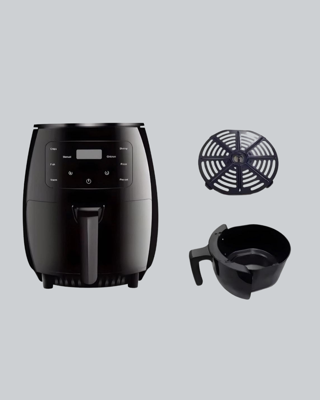 2400W Güçlü Airfryer 6L Yapışmaz Hazne Bulaşık Makinesi Uyumlu
