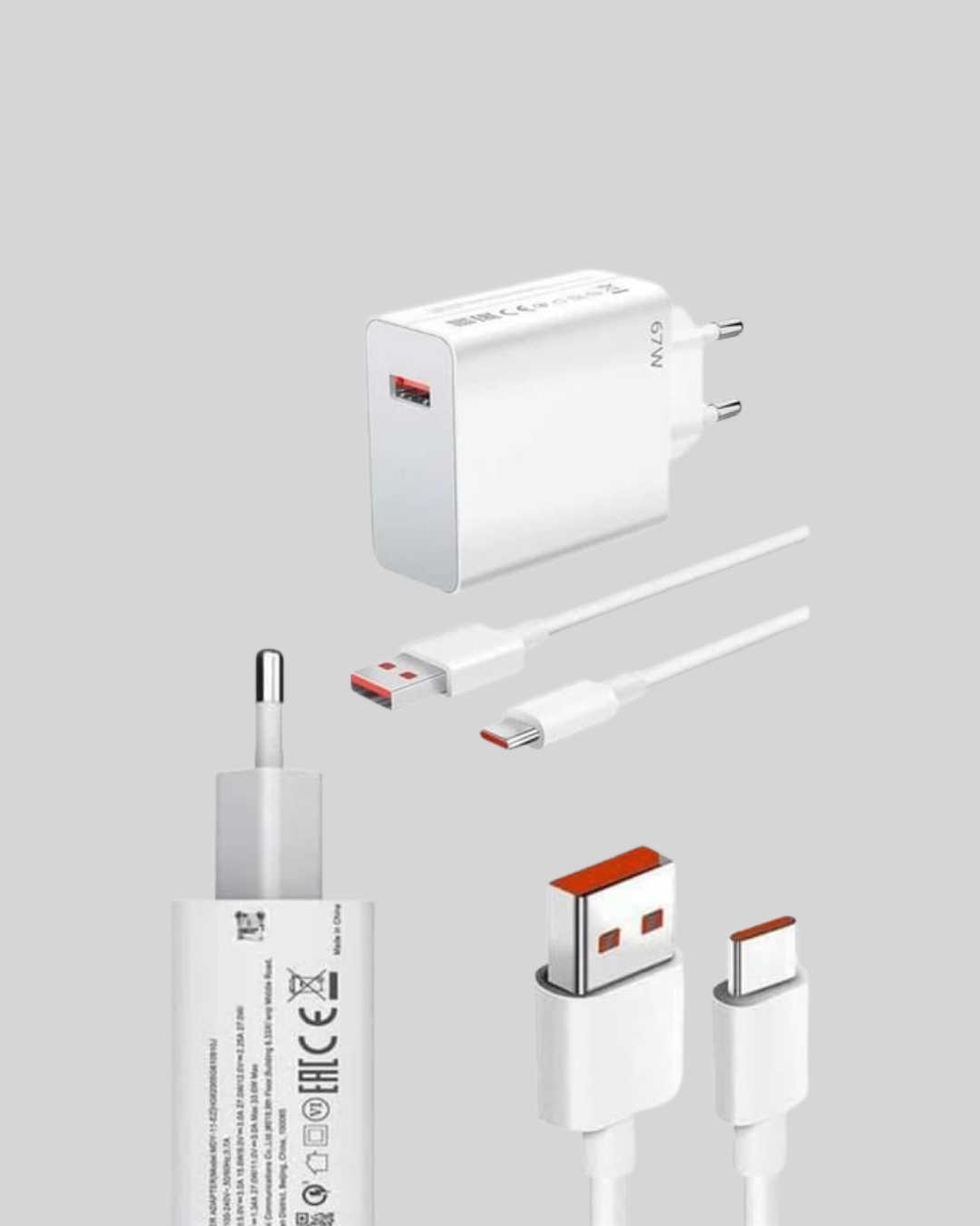 67 Watt Hızlı Şarj Adaptörü Samsung S20 S21 S22 S23 Uyumlu