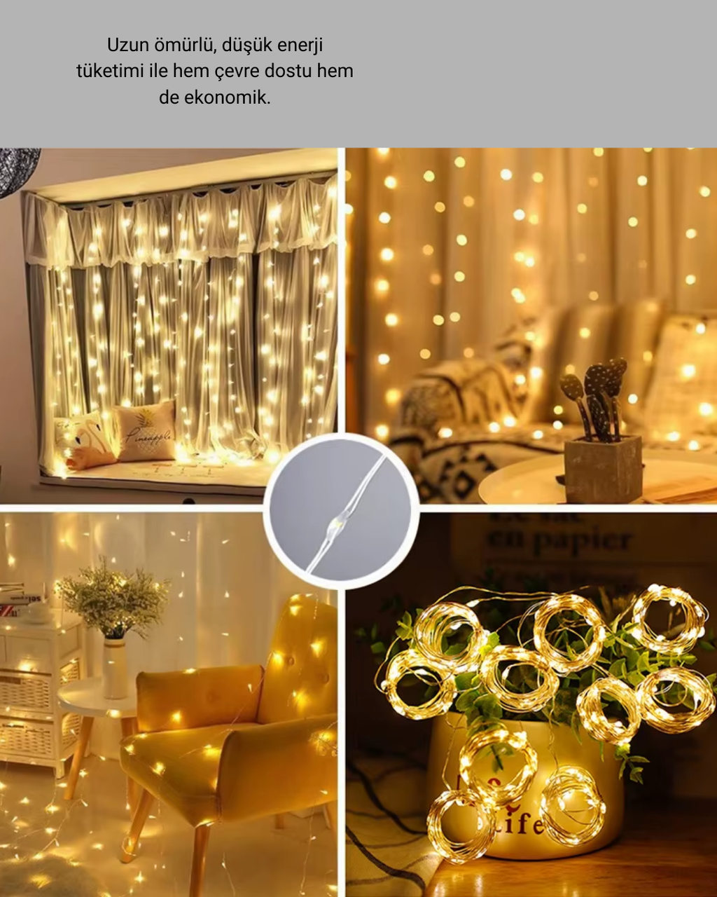 3x3 Metre Şelale LED Perde Işık İç Dış Mekân Dekorasyonu