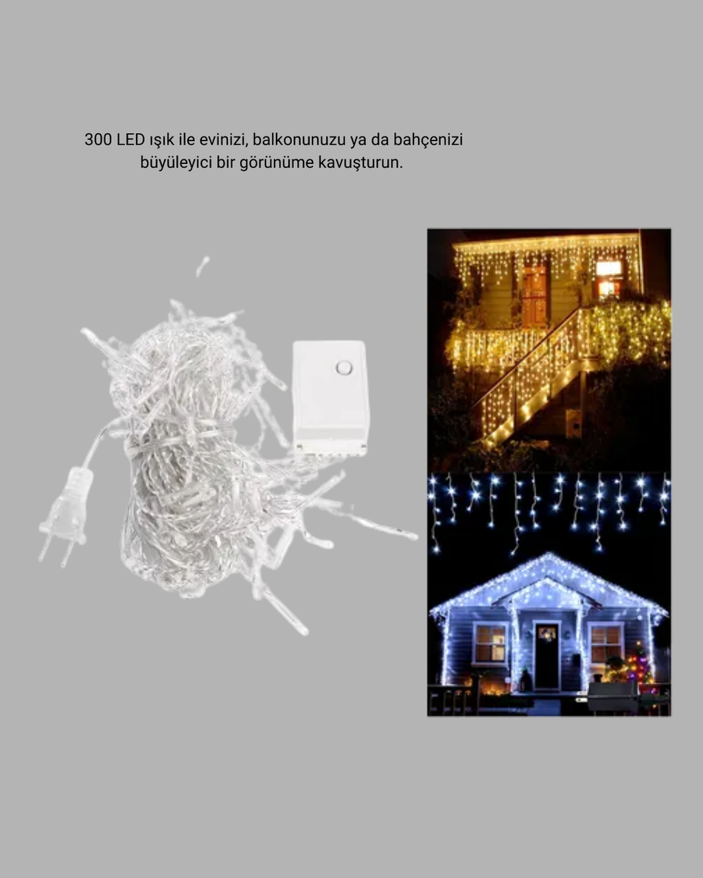 3x3 Perde LED Işık Şelale Model Özel Gün Dekoratif Aydınlatma