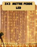 3x3 Metre Perde LED Işık Sıcak  Şelale Tasarım Dekoratif Aydınlatma