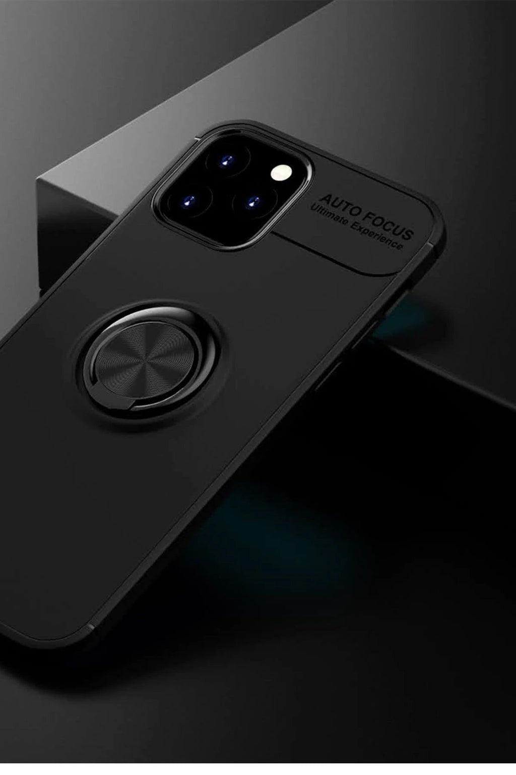 iPhone 12 Kılıf Range Yüzüklü Silikon - Siyah-(5796)