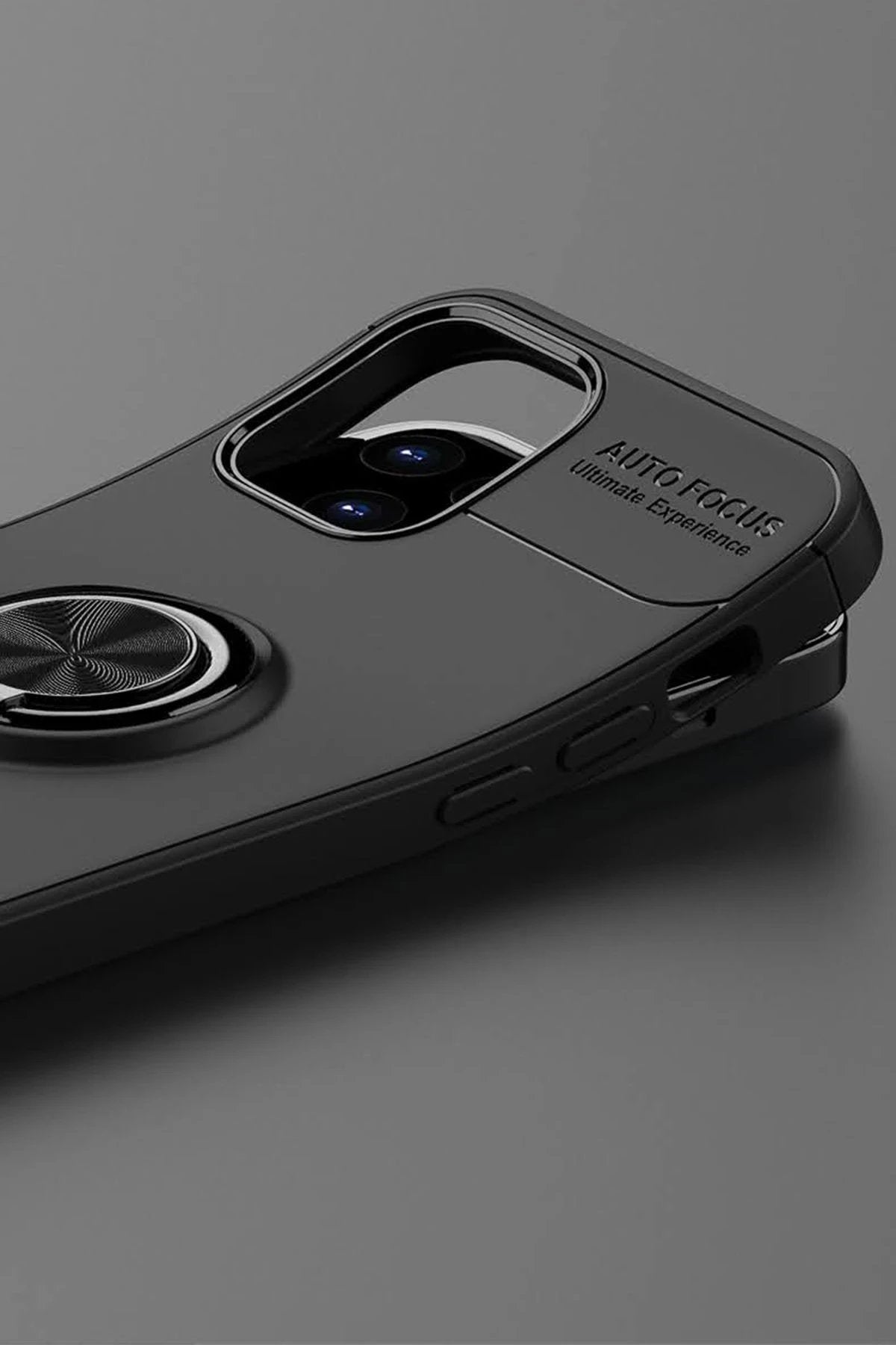 iPhone 12 Kılıf Range Yüzüklü Silikon - Kırmızı-(5796)