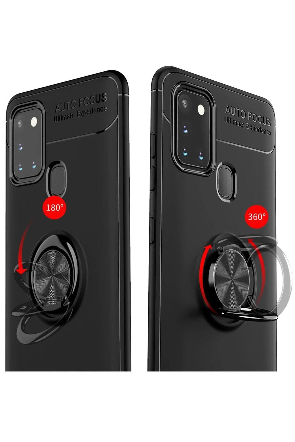 Samsung Galaxy M31 Kılıf Range Yüzüklü Silikon - Siyah-Mavi-(5796)