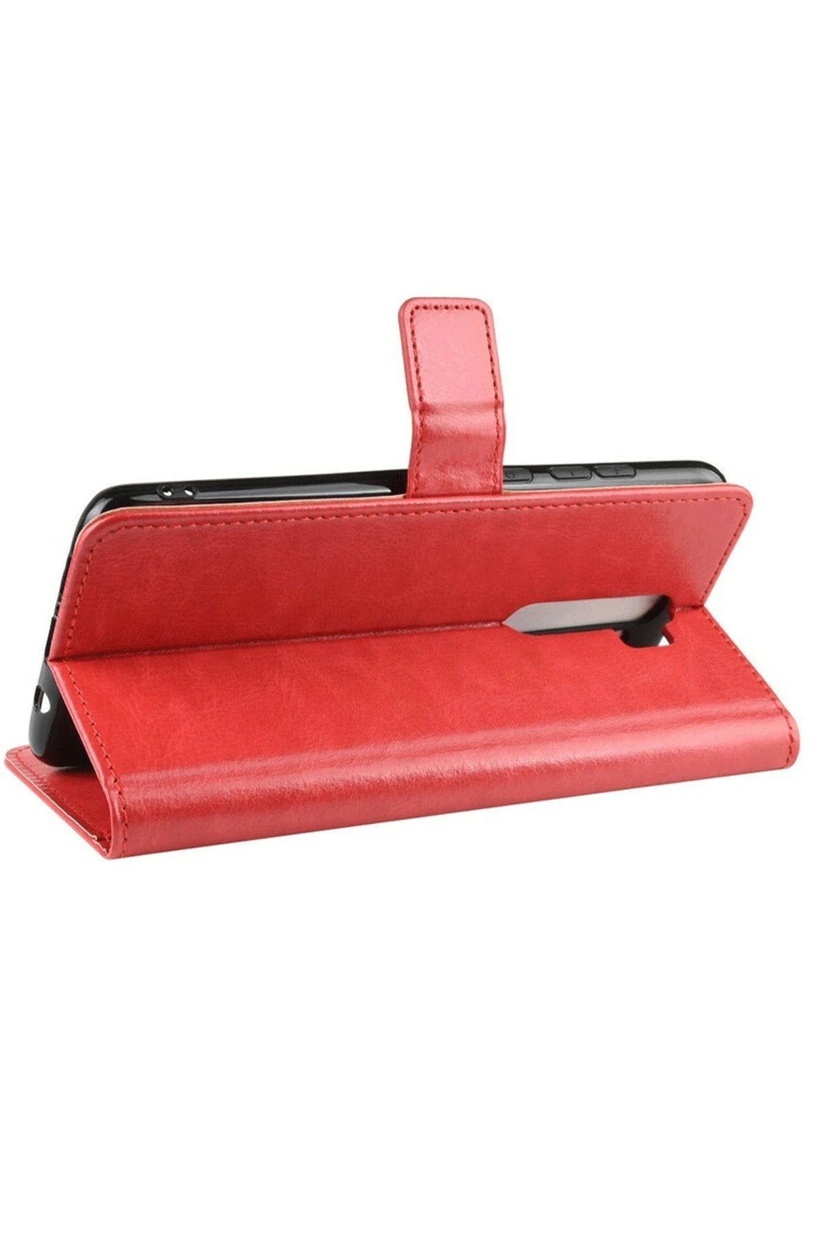 Xiaomi Redmi Note 8 Pro Kılıf Trend S Plus Kapaklı Kılıf - Kırmızı-(5796)