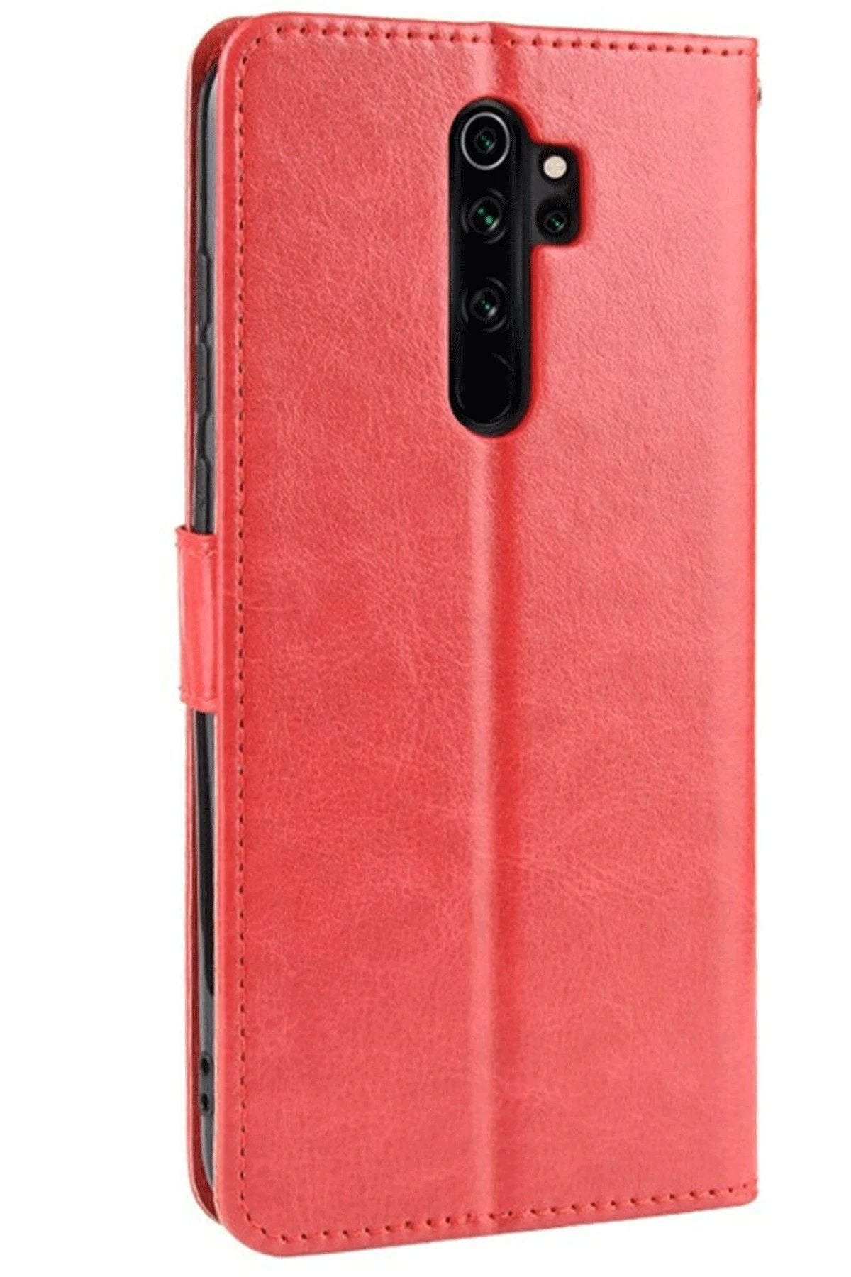 Xiaomi Redmi Note 8 Pro Kılıf Trend S Plus Kapaklı Kılıf - Kırmızı-(5796)