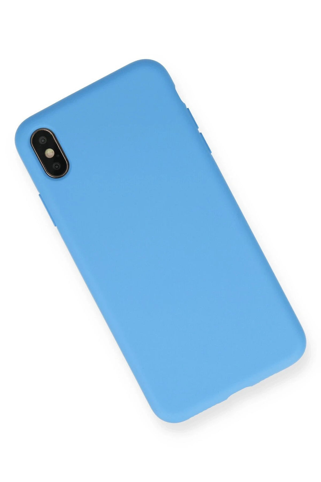 iPhone X Kılıf Nano içi Kadife Silikon - Mavi-(5796)