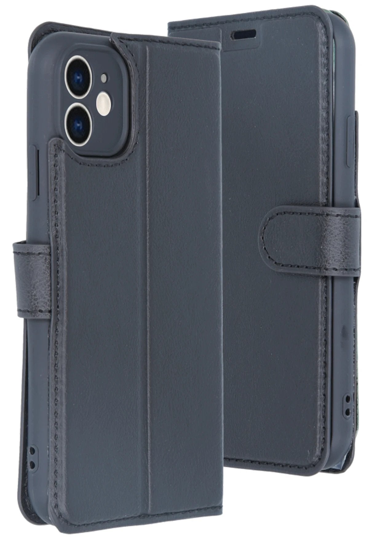 iPhone 11 Kılıf Trend S Plus Kapaklı Kılıf - Siyah-(5796)