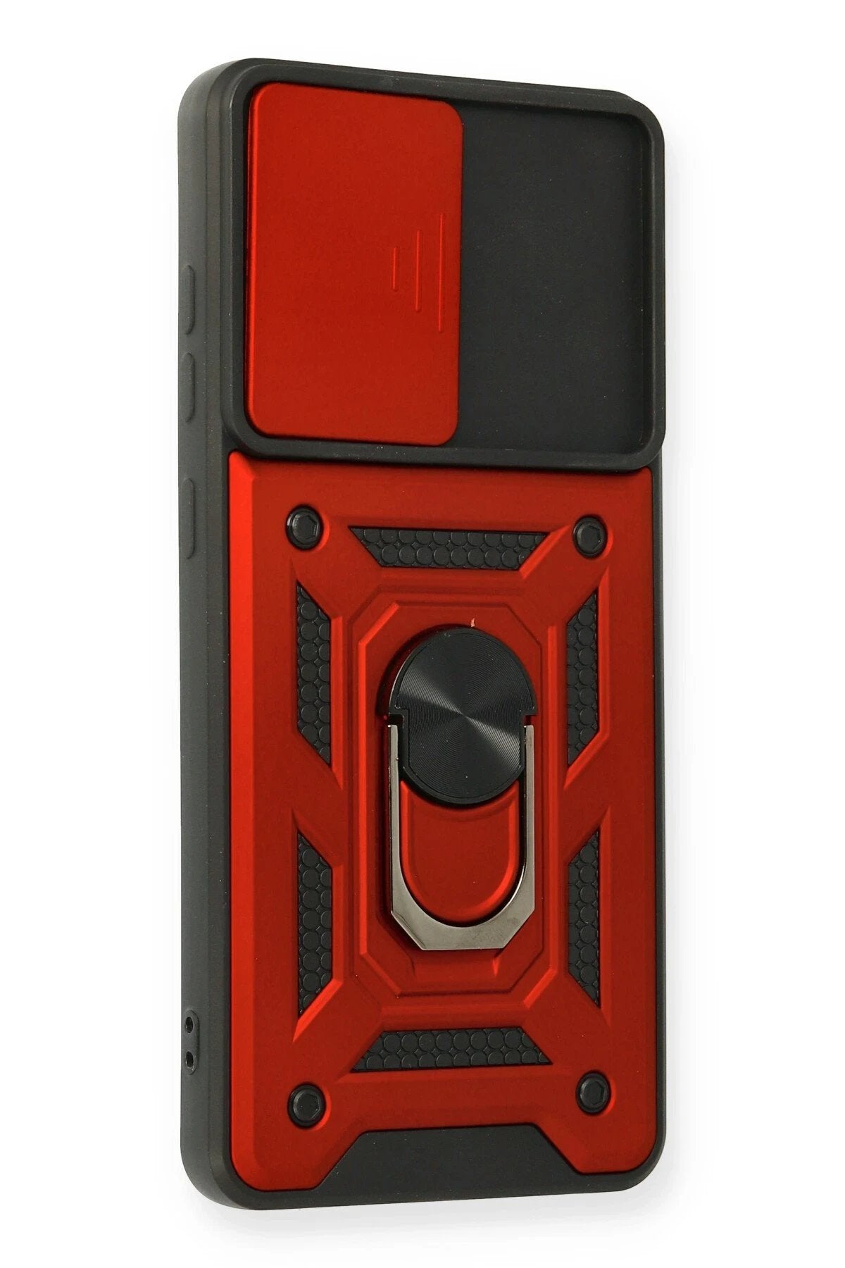 Samsung Galaxy A32 Kılıf Pars Lens Yüzüklü Silikon - Kırmızı-(5796)