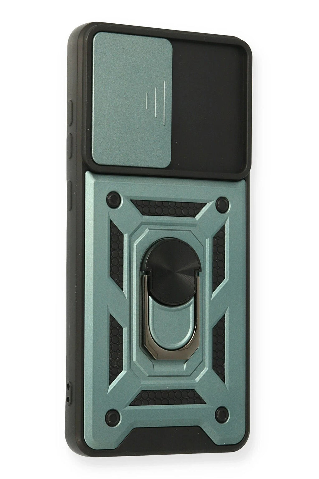 Samsung Galaxy A32 Kılıf Pars Lens Yüzüklü Silikon - Yeşil-(5796)