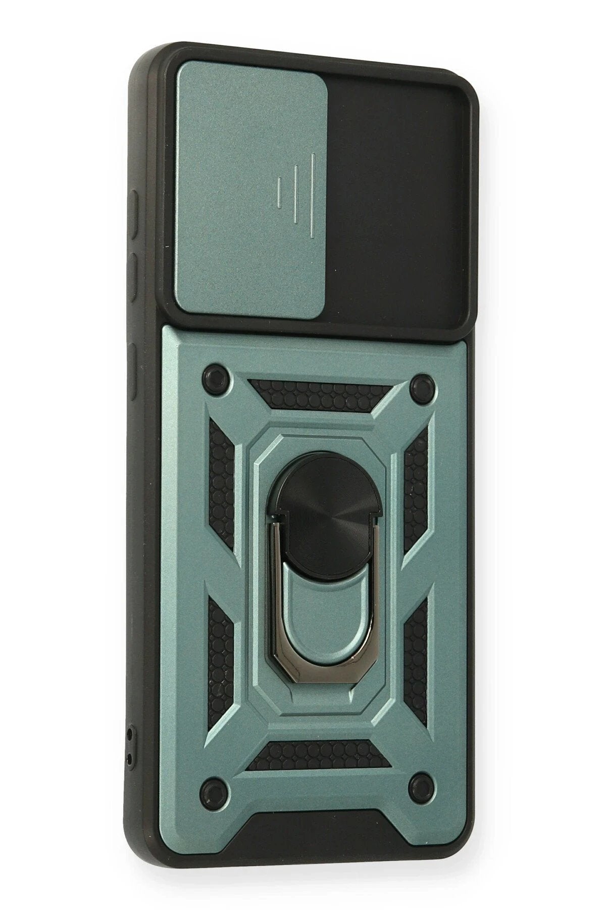 Samsung Galaxy A32 Kılıf Pars Lens Yüzüklü Silikon - Yeşil-(5796)