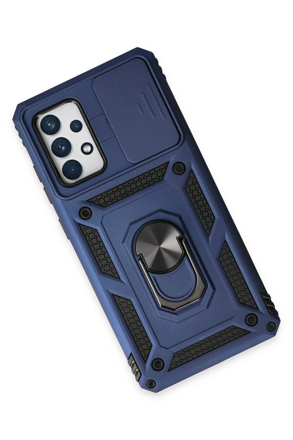 Samsung Galaxy A52 Kılıf Pars Lens Yüzüklü Silikon - Lacivert-(5796)