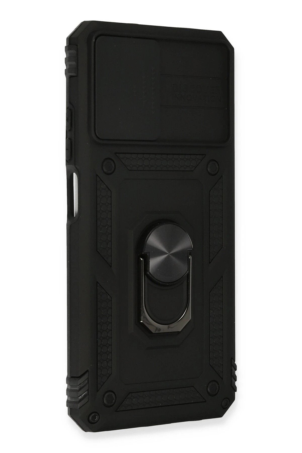 Xiaomi Redmi Note 10 Kılıf Pars Lens Yüzüklü Silikon - Siyah-(5796)