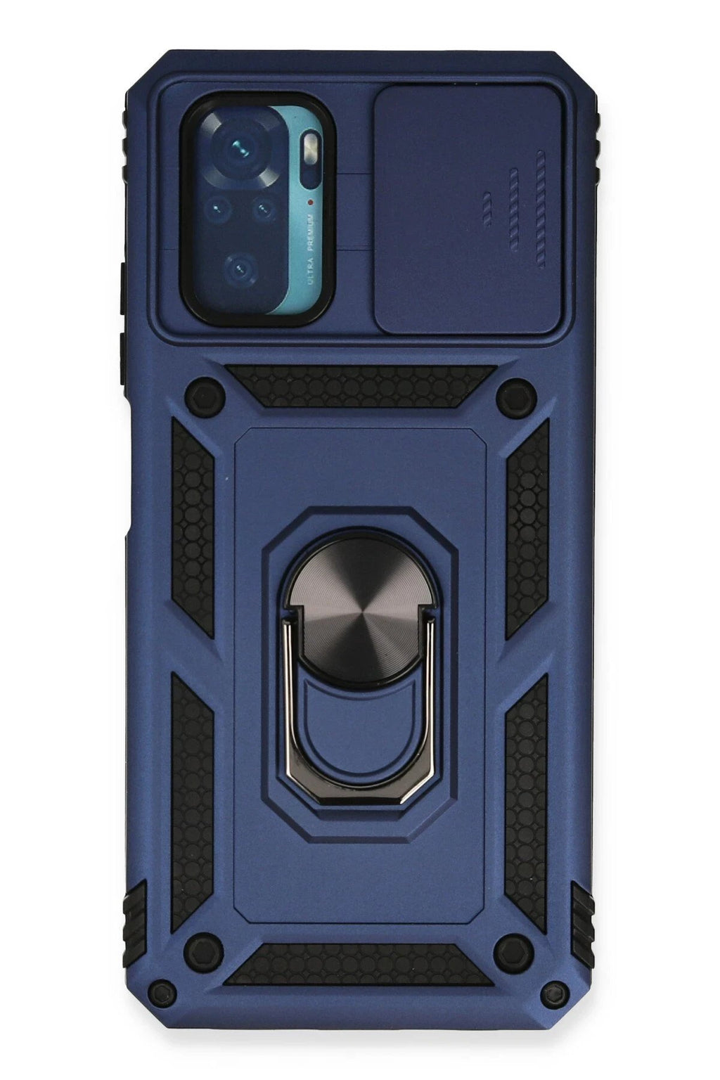 Xiaomi Redmi Note 10 Kılıf Pars Lens Yüzüklü Silikon - Lacivert-(5796)