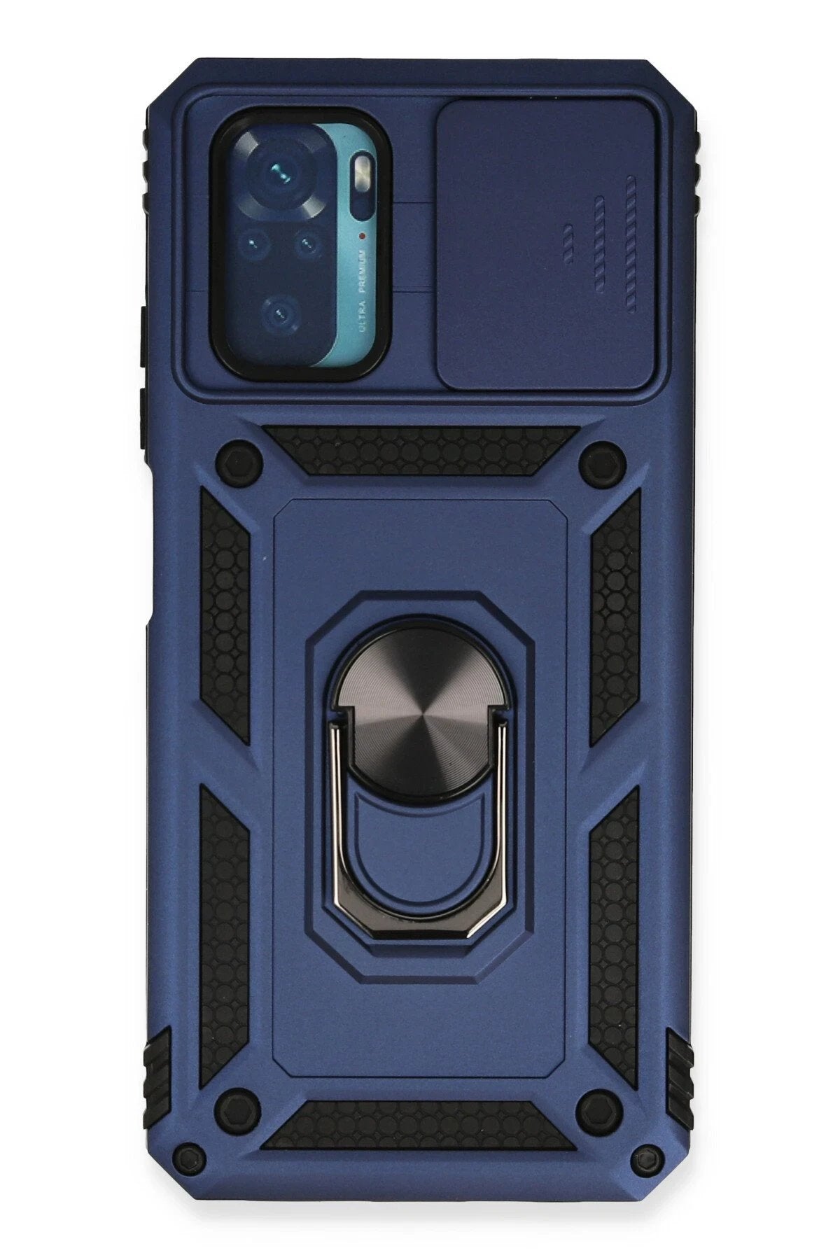 Xiaomi Redmi Note 10 Kılıf Pars Lens Yüzüklü Silikon - Lacivert-(5796)